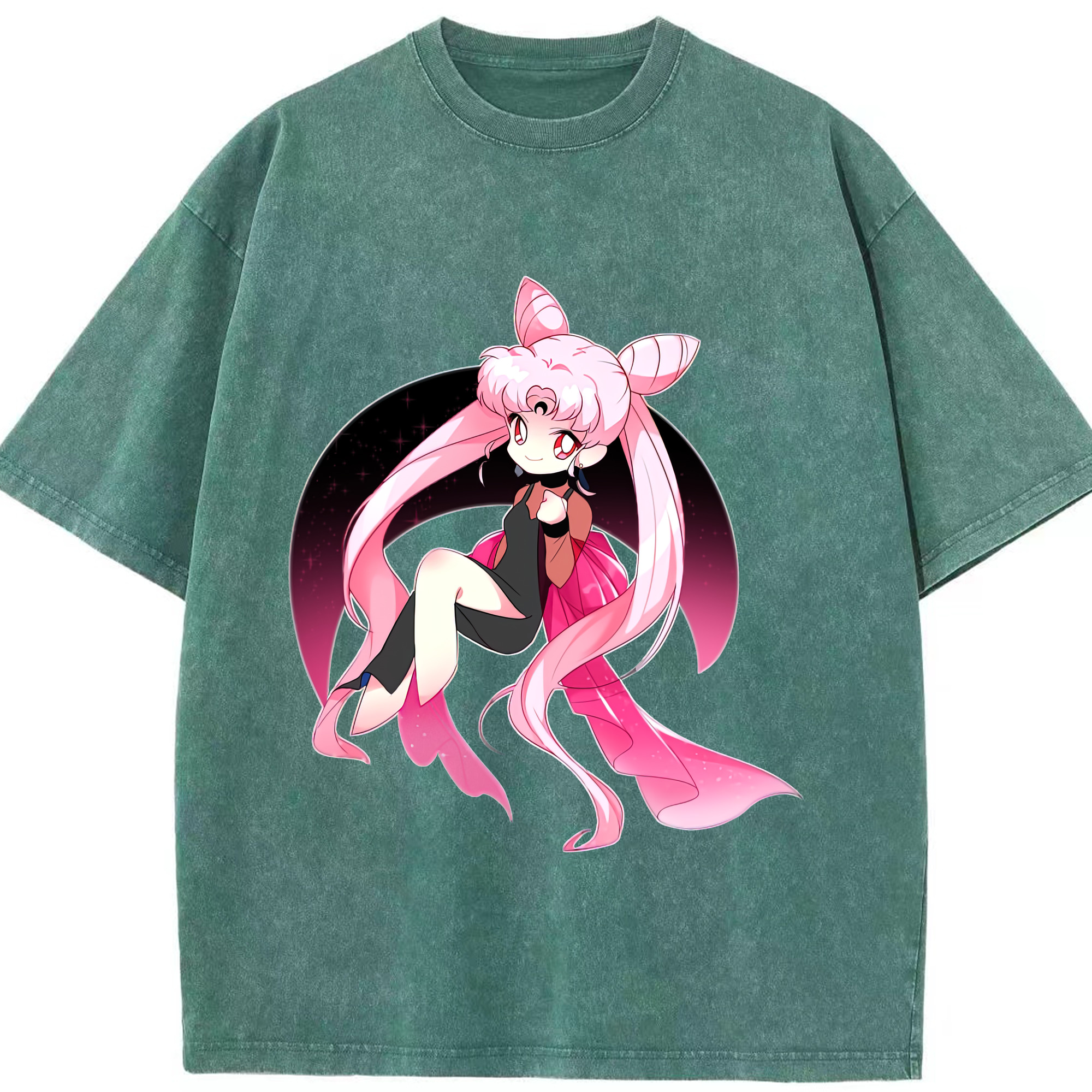 （画像用） 美少女戦士セーラームーン ちびうさ Sailor Moon Chibiusa Tsukino Usagi Small Lady Serenity 綿100% ヴィンテージ風 半袖Tシャツ（フロントプリント）